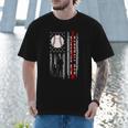 Father's Day USA Flag Patriotic Baseball Dad Men T-Shirt