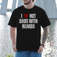 I Love Hot Baseball Dads With Beards Red Hearts Men T-Shirt I Love Hot Baseball Dads With Beards Red Hearts Men T-Shirt