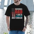 Patriotic Baseball Dad Father's Day American Flag Men T-Shirt