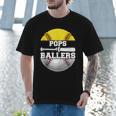 Pops Of Ballers Softball Baseball Dad Men T-Shirt Pops Of Ballers Softball Baseball Dad Men T-Shirt