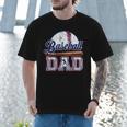 Retro Baseball Dad Happy Fathers Day For Men Sports Lovers Men T-Shirt