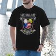 Softball Dad Like A Baseball Dad 4th Of July USA Retro Flag Men T-Shirt Softball Dad Like A Baseball Dad 4th Of July USA Retro Flag Men T-Shirt