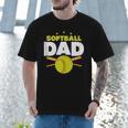 Softball Dad Just Like A Baseball Dad Player Men T-Shirt