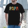 Vintage Baseball Dad Papa Fathers Day Men T-Shirt