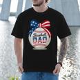 Vintage Baseball Dad Patriotic USA Flag 4th Of July Fathers Men T-Shirt Vintage Baseball Dad Patriotic USA Flag 4th Of July Fathers Men T-Shirt