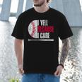 Vintage Baseball Fan I Yell Because I Care Baseball Dads Men T-Shirt Vintage Baseball Fan I Yell Because I Care Baseball Dads Men T-Shirt