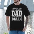 Vintage Softball Dad Like A Baseball Dad Fathers Day Men T-Shirt