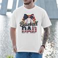 Baseball Dad American Flag Bow Sports Premium Men T-Shirt