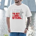 Baseball Dad Teach Kids Hit And Steal Softball Game Premium Tri-Blend Men T-Shirt Baseball Dad Teach Kids Hit And Steal Softball Game Premium Tri-Blend Men T-Shirt