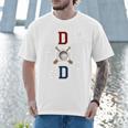Patriotic Baseball Dad Father's Day Red Blue Star Premium Men T-Shirt