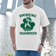 Shamrock Baseball Dad St Patricks Irish Ireland St Paddys Men T-Shirt