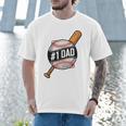 Vintage 1 Baseball Dad Daddy Father's Day From Son Daughter Men T-Shirt Vintage 1 Baseball Dad Daddy Father's Day From Son Daughter Men T-Shirt