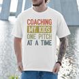 Vintage Baseball Dad Coaching My Kids One Pitch At A Time Men T-Shirt