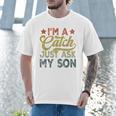 Vintage Baseball Dad For Men I'm A Catch Just Ask My Son Men T-Shirt