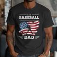 Baseball DAD American Flag Patriotic Father's Day Men T-Shirt