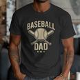 Baseball Dad Crossed Bats Cool Sports Fan Vintage Men T-Shirt