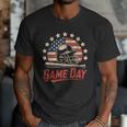 Baseball Dad Game Day USA Flag Men T-Shirt