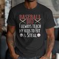 Baseball Dad Hit And Steal Ballpark Father Men T-Shirt Baseball Dad Hit And Steal Ballpark Father Men T-Shirt