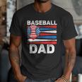 Baseball Dad For Men American Flag 4th Of July Fathers Day Men T-Shirt Baseball Dad For Men American Flag 4th Of July Fathers Day Men T-Shirt