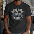 Baseball Dad Men Home Runs & Fatherhood Both Take Patience Men T-Shirt