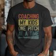 Coaching My Kids One Pitch At A Time Vintage Baseball Dad Men T-Shirt