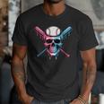 Cool Baseball Ice Cream Dripping Baseball Dad Baseball Lover Men T-Shirt