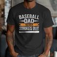 Father Fathers Day Baseball Lovers Baseball Dad Homerun Men T-Shirt