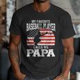 My Favorite Baseball Player Calls Me Papa Baseball Dad Men T-Shirt