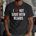 I Love Hot Baseball Dads With Beards Red Hearts Men T-Shirt I Love Hot Baseball Dads With Beards Red Hearts Men T-Shirt