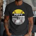 Poppy Of Ballers Softball Baseball Dad Men T-Shirt Poppy Of Ballers Softball Baseball Dad Men T-Shirt