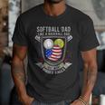 Softball Dad Like A Baseball Dad 4th Of July USA Retro Flag Men T-Shirt Softball Dad Like A Baseball Dad 4th Of July USA Retro Flag Men T-Shirt