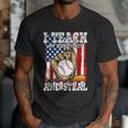 I Teach My Kids To Hit And Steal Baseball Dad American Flag Men T-Shirt I Teach My Kids To Hit And Steal Baseball Dad American Flag Men T-Shirt