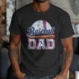Vintage Baseball Dad Happy Fathers Day For Men Sports Lovers Men T-Shirt