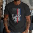 Vintage Baseball US Flag Tee Baseball Dad Player Coach Men T-Shirt