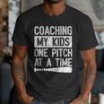 Vintage Coaching My Kids One Pitch At A Time Baseball Dad Men T-Shirt Vintage Coaching My Kids One Pitch At A Time Baseball Dad Men T-Shirt