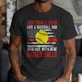 Vintage Softball Dad Like A Baseball Dad US Flag Men T-Shirt Vintage Softball Dad Like A Baseball Dad US Flag Men T-Shirt