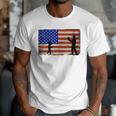 Baseball Coach Baseball Dad American Flag Men T-Shirt
