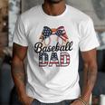 Baseball Dad American Flag Bow Sports Premium Men T-Shirt
