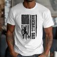 Baseball Dad Retro American USA Flag Baseball Father's Day Men T-Shirt