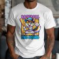 Baseball Dad Squad Fox On The Bat Raglan Baseball Tee Men T-Shirt
