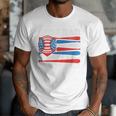 Best Dad Coach Ever Baseball Dad American Flag 4th Of July Premium Men T-Shirt