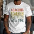 Vintage Baseball Dad Coaching My Kids One Pitch At A Time Men T-Shirt