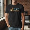1 Dad Baseball Ice Cream Drip Fathers Day Baseball Daddy Men T-Shirt