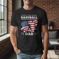 Baseball DAD American Flag Patriotic Father's Day Men T-Shirt