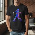 Ice Cream Drip Melting Baseball Bat Player Baseball Dad Men T-Shirt