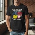 Patriotic US Flag Softball Dad Like A Baseball Dad Men T-Shirt Patriotic US Flag Softball Dad Like A Baseball Dad Men T-Shirt