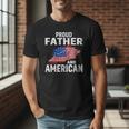 Proud Father And American Flag Baseball Dad Father Patriotic Men T-Shirt
