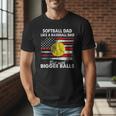 Vintage Softball Dad Like A Baseball Dad US Flag Fathers Day Men T-Shirt
