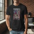 Vintage USA Flag Baseball Player Proud Baseball Dad Men T-Shirt Vintage USA Flag Baseball Player Proud Baseball Dad Men T-Shirt