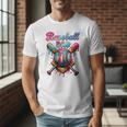 Baseball Dad Game Day Vibes Ice Cream Drip Baseball Daddy Men T-Shirt